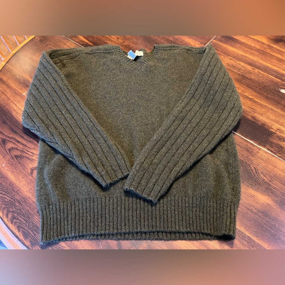 Basic Elements 100% Shetland Wool Knit Sweater Me… - image 5